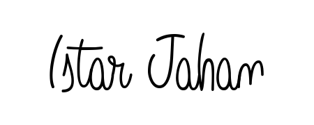 Personalize your online presence with Istar Jahan signature rendered in elegant Angelique-Rose-font-FFP font. Great for website footers and blogs. Istar Jahan signature style 5 images and pictures png