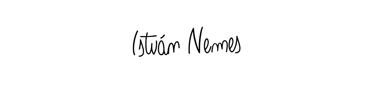 István Nemes stylish signature style. Best Handwritten Sign (Angelique-Rose-font-FFP) for my name. Handwritten Signature Collection Ideas for my name István Nemes. István Nemes signature style 5 images and pictures png