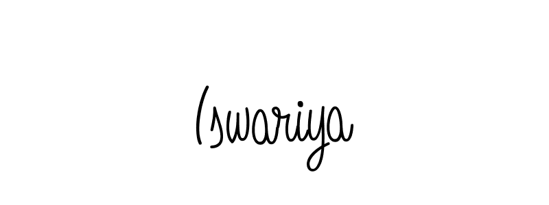 Make a beautiful signature design for name Iswariya. With this signature (Angelique-Rose-font-FFP) style, you can create a handwritten signature for free. Iswariya signature style 5 images and pictures png