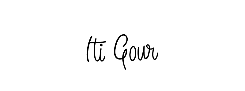 Use a signature maker to create a handwritten signature online. With this signature software, you can design (Angelique-Rose-font-FFP) your own signature for name Iti Gour. Iti Gour signature style 5 images and pictures png
