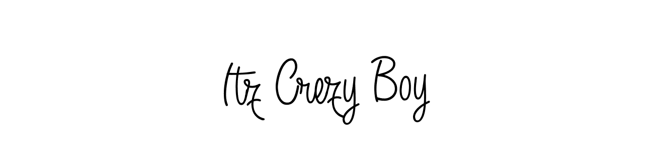 How to make Itz Crezy Boy name signature. Use Angelique-Rose-font-FFP style for creating short signs online. This is the latest handwritten sign. Itz Crezy Boy signature style 5 images and pictures png