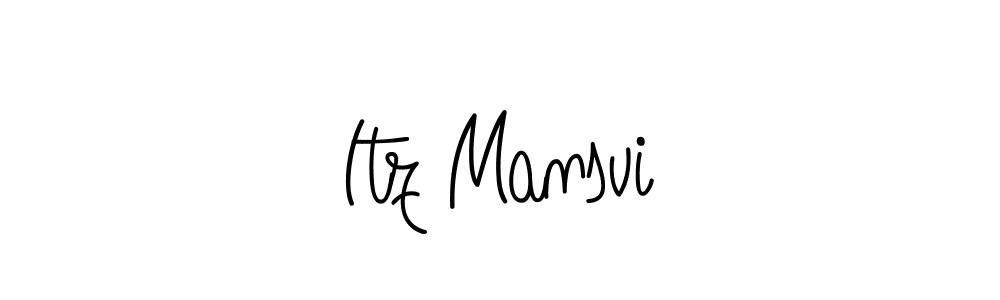 Itz Mansvi stylish signature style. Best Handwritten Sign (Angelique-Rose-font-FFP) for my name. Handwritten Signature Collection Ideas for my name Itz Mansvi. Itz Mansvi signature style 5 images and pictures png