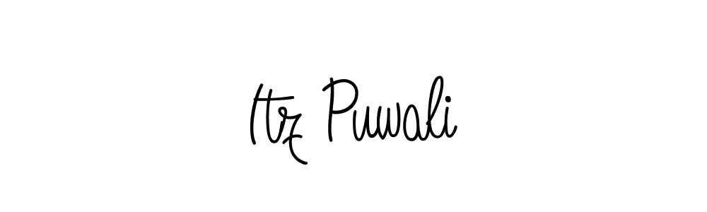 The best way (Angelique-Rose-font-FFP) to make a short signature is to pick only two or three words in your name. The name Itz Puwali include a total of six letters. For converting this name. Itz Puwali signature style 5 images and pictures png