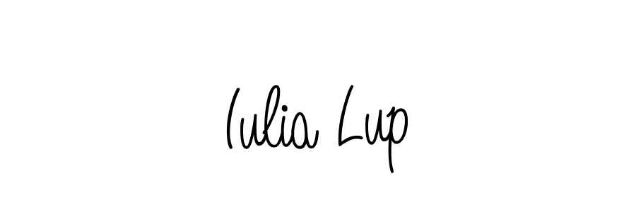 You should practise on your own different ways (Angelique-Rose-font-FFP) to write your name (Iulia Lup) in signature. don't let someone else do it for you. Iulia Lup signature style 5 images and pictures png