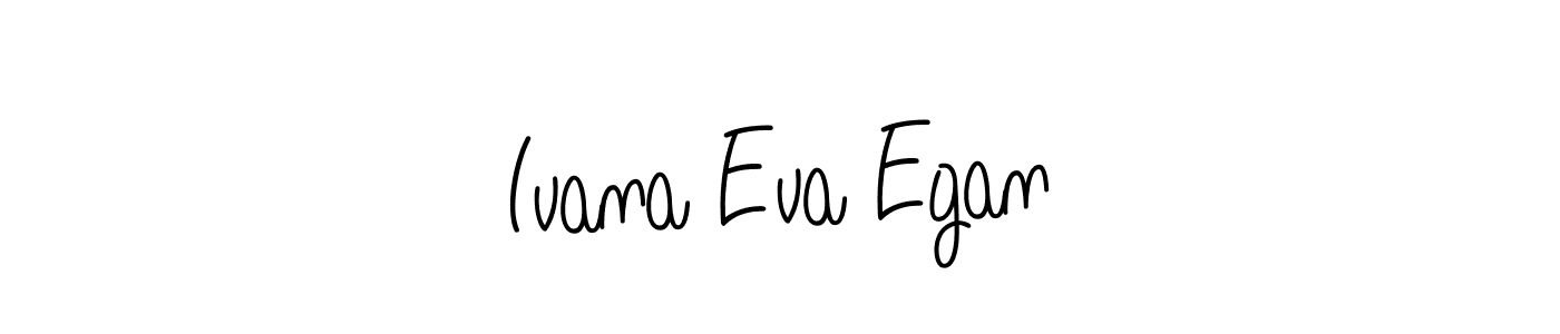 How to make Ivana Eva Egan name signature. Use Angelique-Rose-font-FFP style for creating short signs online. This is the latest handwritten sign. Ivana Eva Egan signature style 5 images and pictures png