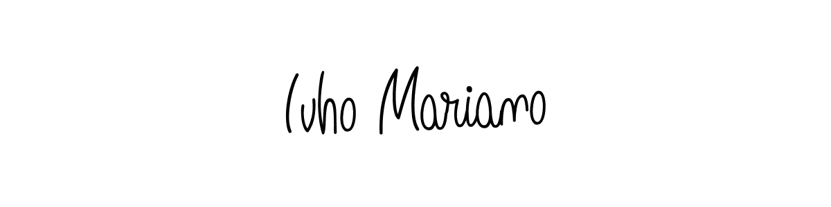 How to make Ivho Mariano name signature. Use Angelique-Rose-font-FFP style for creating short signs online. This is the latest handwritten sign. Ivho Mariano signature style 5 images and pictures png