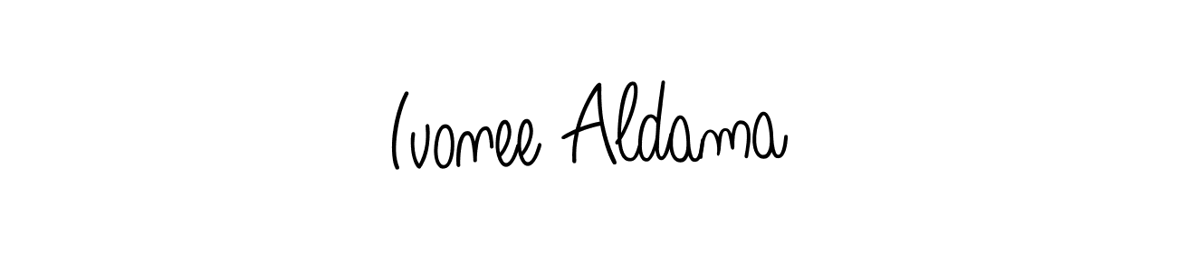 Ivonee Aldama stylish signature style. Best Handwritten Sign (Angelique-Rose-font-FFP) for my name. Handwritten Signature Collection Ideas for my name Ivonee Aldama. Ivonee Aldama signature style 5 images and pictures png