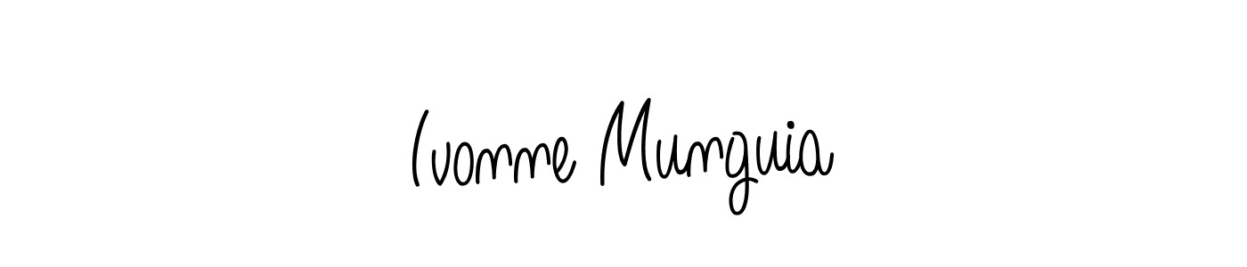 You should practise on your own different ways (Angelique-Rose-font-FFP) to write your name (Ivonne Munguia) in signature. don't let someone else do it for you. Ivonne Munguia signature style 5 images and pictures png