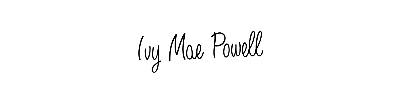 You should practise on your own different ways (Angelique-Rose-font-FFP) to write your name (Ivy Mae Powell) in signature. don't let someone else do it for you. Ivy Mae Powell signature style 5 images and pictures png