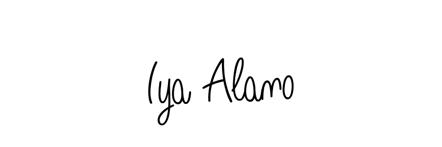 Use a signature maker to create a handwritten signature online. With this signature software, you can design (Angelique-Rose-font-FFP) your own signature for name Iya Alano. Iya Alano signature style 5 images and pictures png