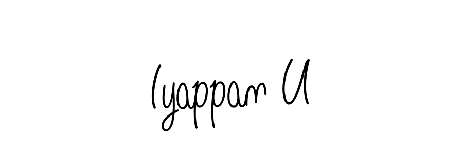 Use a signature maker to create a handwritten signature online. With this signature software, you can design (Angelique-Rose-font-FFP) your own signature for name Iyappan U. Iyappan U signature style 5 images and pictures png