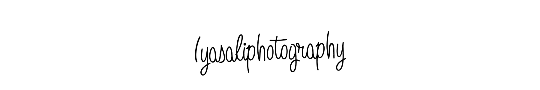 You should practise on your own different ways (Angelique-Rose-font-FFP) to write your name (Iyasaliphotography) in signature. don't let someone else do it for you. Iyasaliphotography signature style 5 images and pictures png