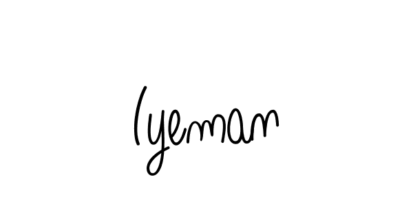 Make a beautiful signature design for name Iyeman. With this signature (Angelique-Rose-font-FFP) style, you can create a handwritten signature for free. Iyeman signature style 5 images and pictures png