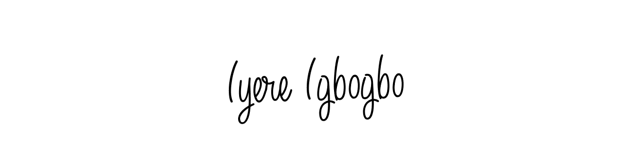 How to make Iyere Igbogbo name signature. Use Angelique-Rose-font-FFP style for creating short signs online. This is the latest handwritten sign. Iyere Igbogbo signature style 5 images and pictures png