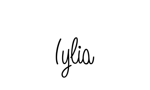 Use a signature maker to create a handwritten signature online. With this signature software, you can design (Angelique-Rose-font-FFP) your own signature for name Iylia. Iylia signature style 5 images and pictures png