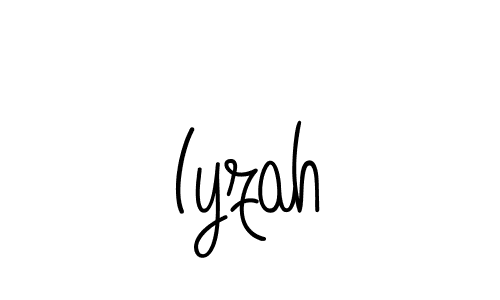 Iyzah stylish signature style. Best Handwritten Sign (Angelique-Rose-font-FFP) for my name. Handwritten Signature Collection Ideas for my name Iyzah. Iyzah signature style 5 images and pictures png