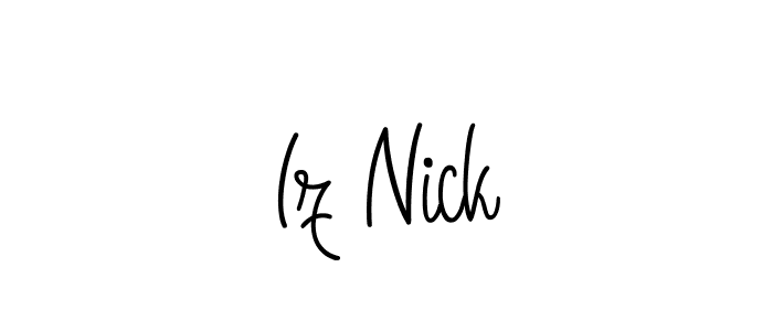 Create a beautiful signature design for name Iz Nick. With this signature (Angelique-Rose-font-FFP) fonts, you can make a handwritten signature for free. Iz Nick signature style 5 images and pictures png