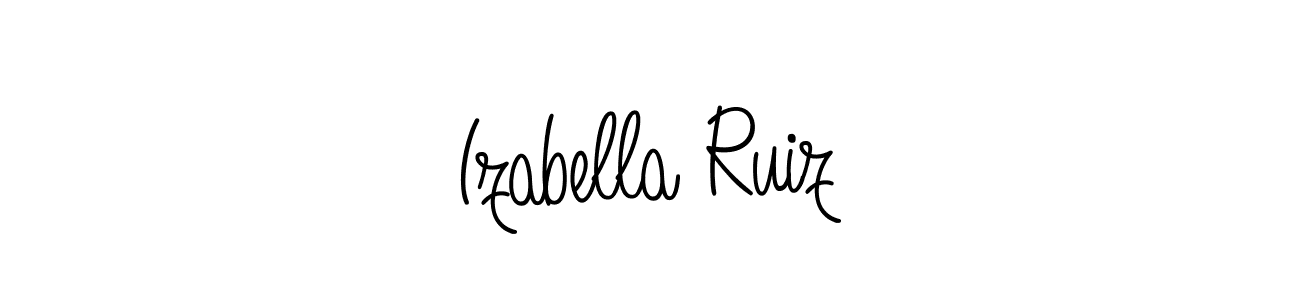 You should practise on your own different ways (Angelique-Rose-font-FFP) to write your name (Izabella Ruiz) in signature. don't let someone else do it for you. Izabella Ruiz signature style 5 images and pictures png