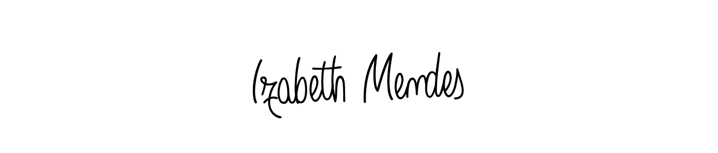 Angelique-Rose-font-FFP is a professional signature style that is perfect for those who want to add a touch of class to their signature. It is also a great choice for those who want to make their signature more unique. Get Izabeth Mendes name to fancy signature for free. Izabeth Mendes signature style 5 images and pictures png