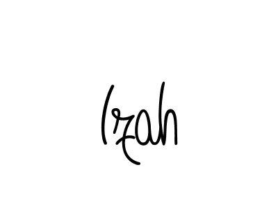 Create a beautiful signature design for name Izah. With this signature (Angelique-Rose-font-FFP) fonts, you can make a handwritten signature for free. Izah signature style 5 images and pictures png