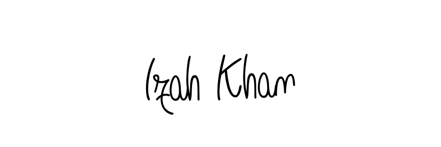 Izah Khan stylish signature style. Best Handwritten Sign (Angelique-Rose-font-FFP) for my name. Handwritten Signature Collection Ideas for my name Izah Khan. Izah Khan signature style 5 images and pictures png