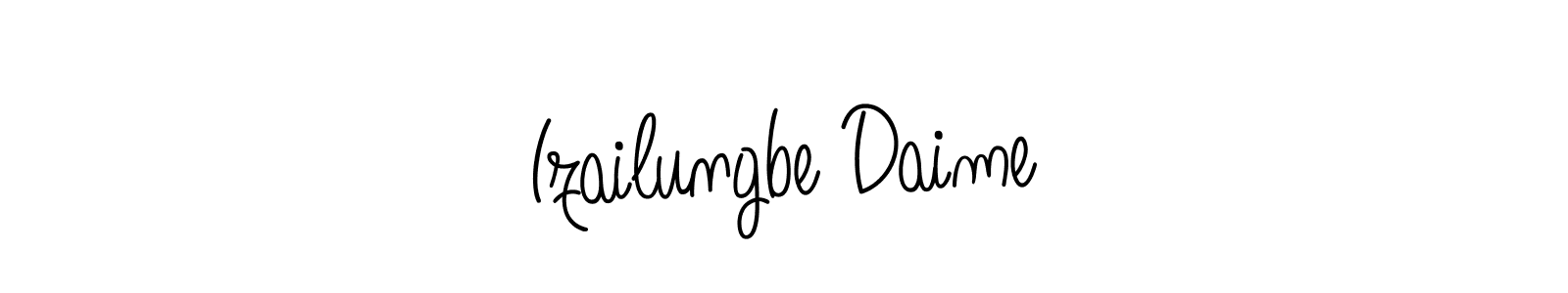 Create a beautiful signature design for name Izailungbe Daime. With this signature (Angelique-Rose-font-FFP) fonts, you can make a handwritten signature for free. Izailungbe Daime signature style 5 images and pictures png