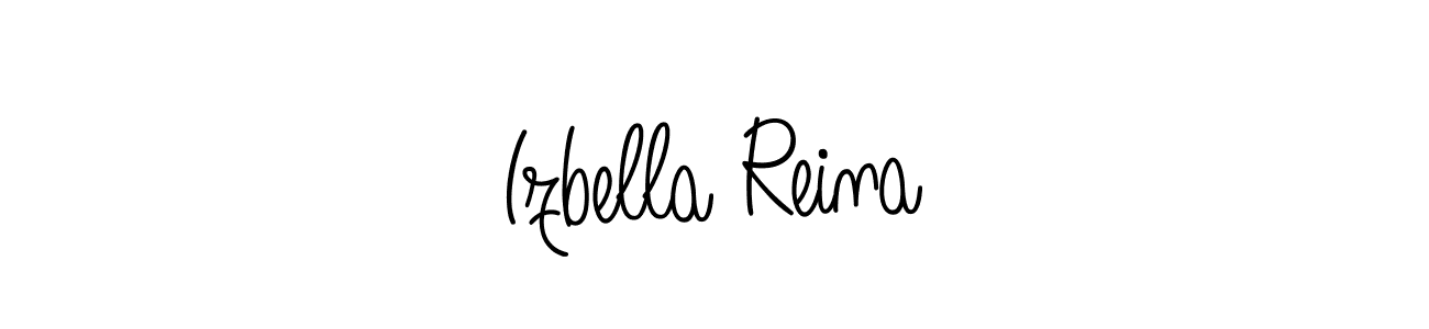 The best way (Angelique-Rose-font-FFP) to make a short signature is to pick only two or three words in your name. The name Izbella Reina include a total of six letters. For converting this name. Izbella Reina signature style 5 images and pictures png
