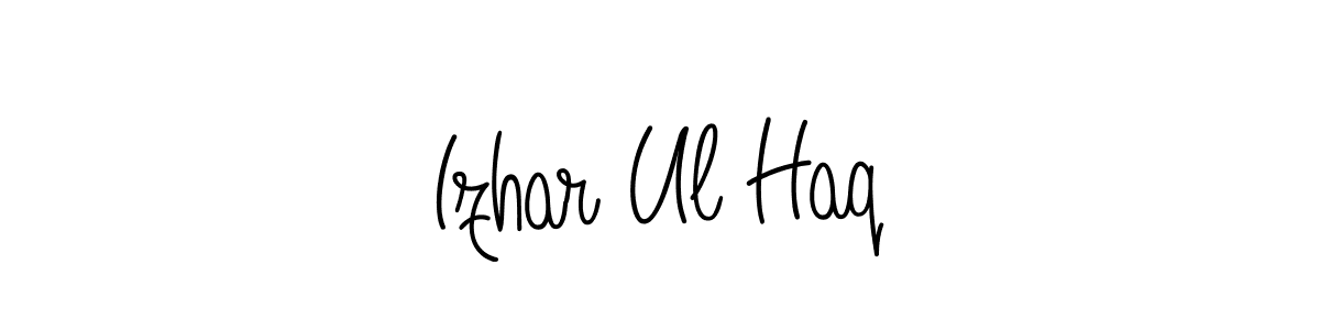 You should practise on your own different ways (Angelique-Rose-font-FFP) to write your name (Izhar Ul Haq) in signature. don't let someone else do it for you. Izhar Ul Haq signature style 5 images and pictures png