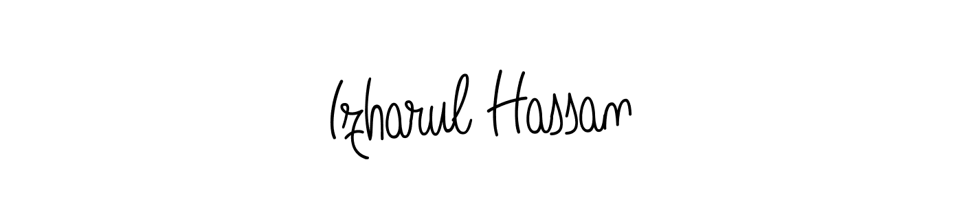 Create a beautiful signature design for name Izharul Hassan. With this signature (Angelique-Rose-font-FFP) fonts, you can make a handwritten signature for free. Izharul Hassan signature style 5 images and pictures png