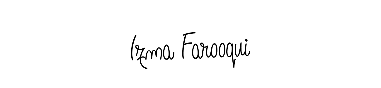 How to make Izma Farooqui name signature. Use Angelique-Rose-font-FFP style for creating short signs online. This is the latest handwritten sign. Izma Farooqui signature style 5 images and pictures png