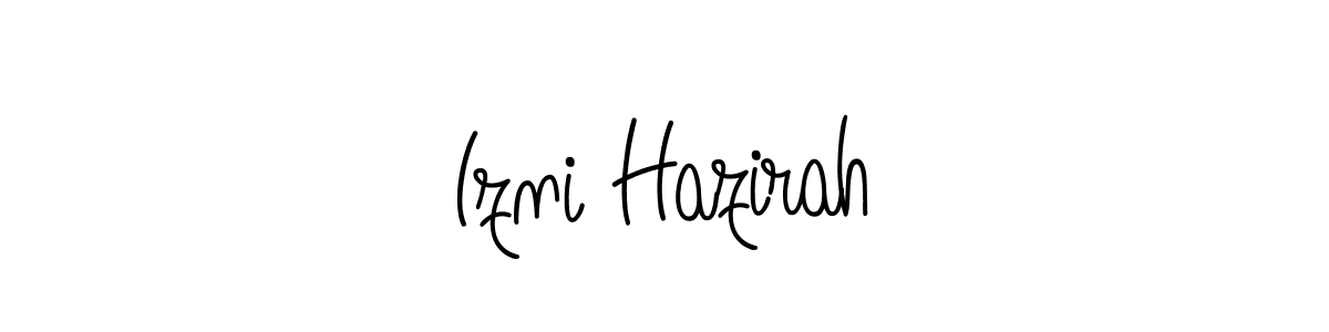 Izni Hazirah stylish signature style. Best Handwritten Sign (Angelique-Rose-font-FFP) for my name. Handwritten Signature Collection Ideas for my name Izni Hazirah. Izni Hazirah signature style 5 images and pictures png