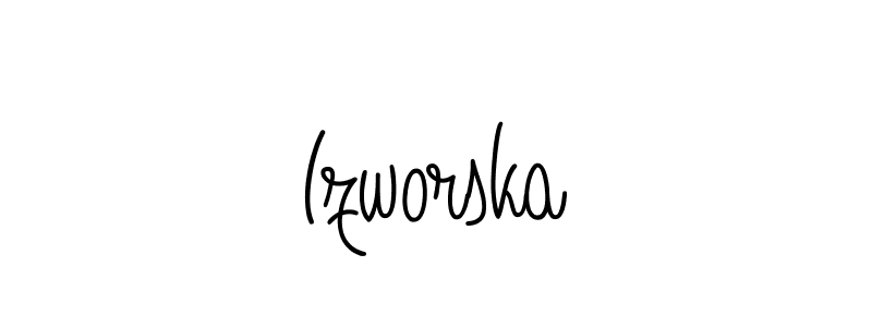 You should practise on your own different ways (Angelique-Rose-font-FFP) to write your name (Izworska) in signature. don't let someone else do it for you. Izworska signature style 5 images and pictures png