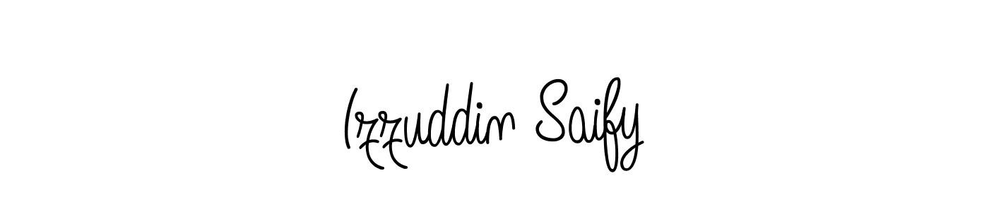 Create a beautiful signature design for name Izzuddin Saify. With this signature (Angelique-Rose-font-FFP) fonts, you can make a handwritten signature for free. Izzuddin Saify signature style 5 images and pictures png