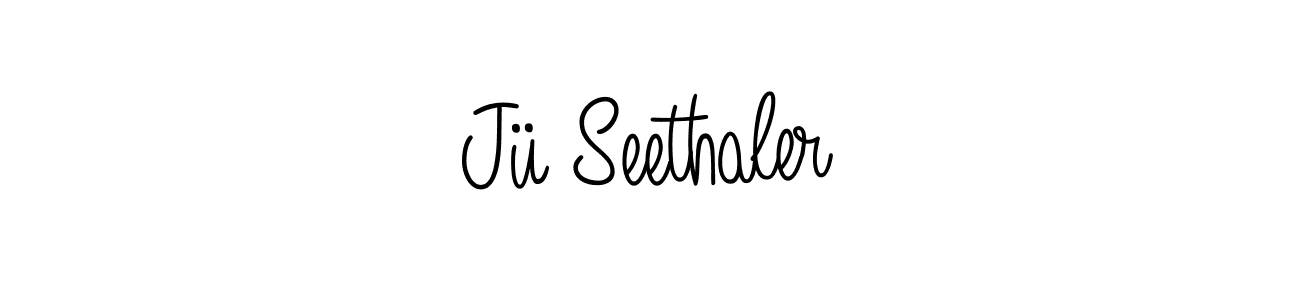 How to make Jü Seethaler name signature. Use Angelique-Rose-font-FFP style for creating short signs online. This is the latest handwritten sign. Jü Seethaler signature style 5 images and pictures png