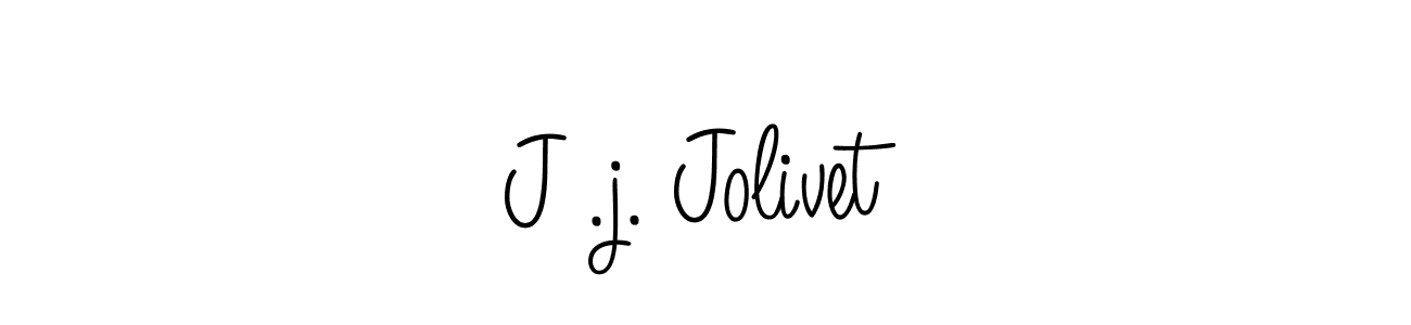 Use a signature maker to create a handwritten signature online. With this signature software, you can design (Angelique-Rose-font-FFP) your own signature for name J .j. Jolivet. J .j. Jolivet signature style 5 images and pictures png