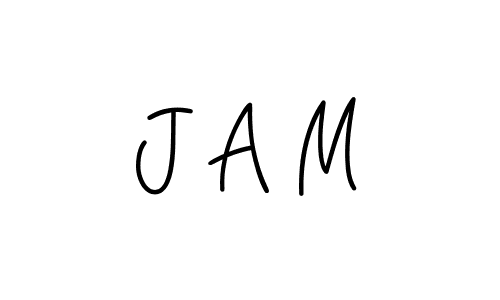 Make a beautiful signature design for name J A M. With this signature (Angelique-Rose-font-FFP) style, you can create a handwritten signature for free. J A M signature style 5 images and pictures png
