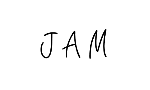 Make a beautiful signature design for name J A M. With this signature (Angelique-Rose-font-FFP) style, you can create a handwritten signature for free. J A M signature style 5 images and pictures png