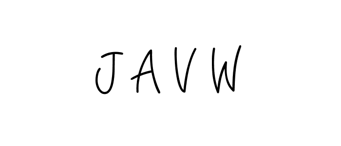 J A V W stylish signature style. Best Handwritten Sign (Angelique-Rose-font-FFP) for my name. Handwritten Signature Collection Ideas for my name J A V W. J A V W signature style 5 images and pictures png