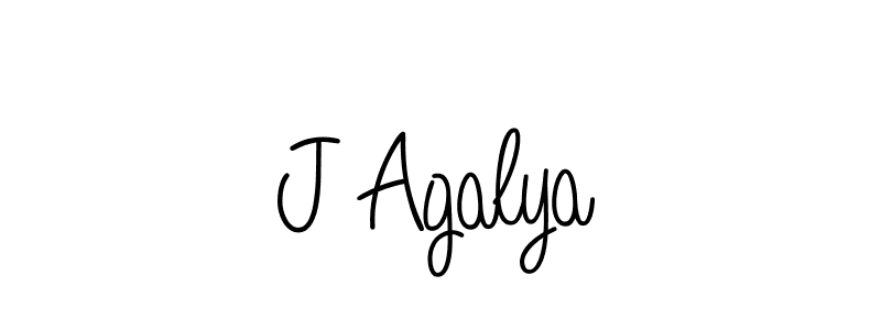 Make a beautiful signature design for name J Agalya. With this signature (Angelique-Rose-font-FFP) style, you can create a handwritten signature for free. J Agalya signature style 5 images and pictures png