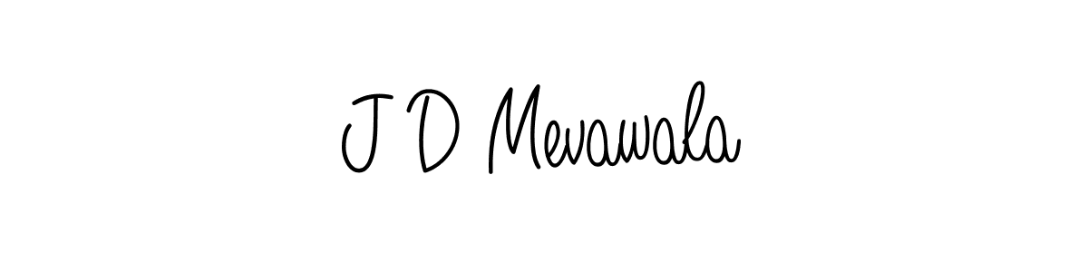 How to make J D Mevawala name signature. Use Angelique-Rose-font-FFP style for creating short signs online. This is the latest handwritten sign. J D Mevawala signature style 5 images and pictures png