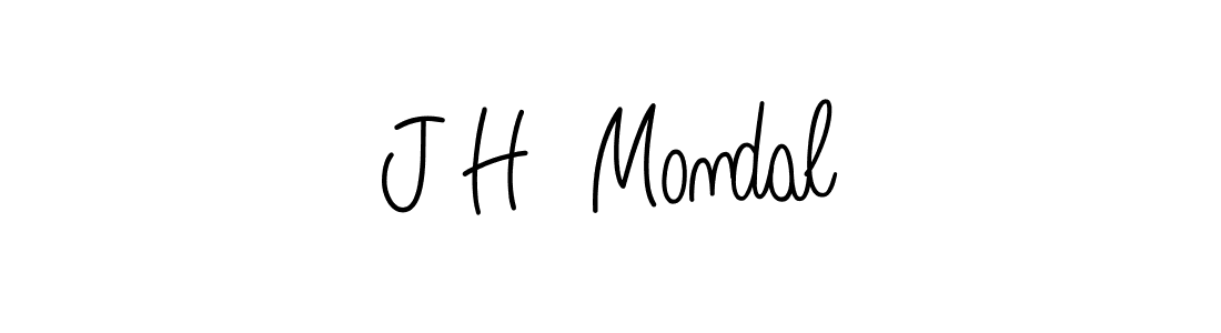 Make a beautiful signature design for name J H  Mondal. With this signature (Angelique-Rose-font-FFP) style, you can create a handwritten signature for free. J H  Mondal signature style 5 images and pictures png