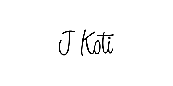 Design your own signature with our free online signature maker. With this signature software, you can create a handwritten (Angelique-Rose-font-FFP) signature for name J Koti. J Koti signature style 5 images and pictures png