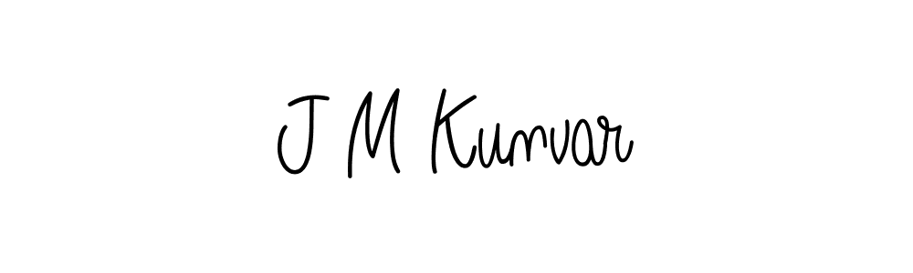 How to make J M Kunvar name signature. Use Angelique-Rose-font-FFP style for creating short signs online. This is the latest handwritten sign. J M Kunvar signature style 5 images and pictures png