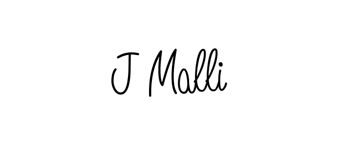 Make a beautiful signature design for name J Malli. With this signature (Angelique-Rose-font-FFP) style, you can create a handwritten signature for free. J Malli signature style 5 images and pictures png