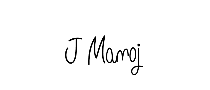 Make a beautiful signature design for name J Manoj. With this signature (Angelique-Rose-font-FFP) style, you can create a handwritten signature for free. J Manoj signature style 5 images and pictures png