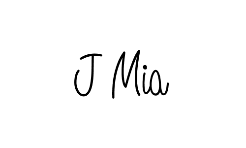 Design your own signature with our free online signature maker. With this signature software, you can create a handwritten (Angelique-Rose-font-FFP) signature for name J Mia. J Mia signature style 5 images and pictures png