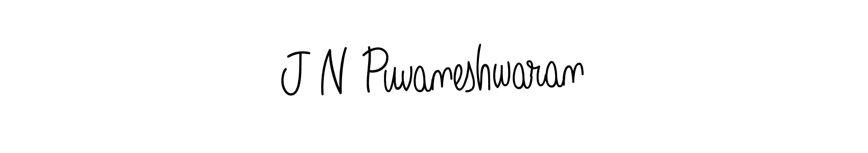 Make a beautiful signature design for name J N Puvaneshwaran. With this signature (Angelique-Rose-font-FFP) style, you can create a handwritten signature for free. J N Puvaneshwaran signature style 5 images and pictures png