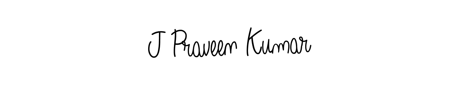 Make a beautiful signature design for name J Praveen Kumar. With this signature (Angelique-Rose-font-FFP) style, you can create a handwritten signature for free. J Praveen Kumar signature style 5 images and pictures png