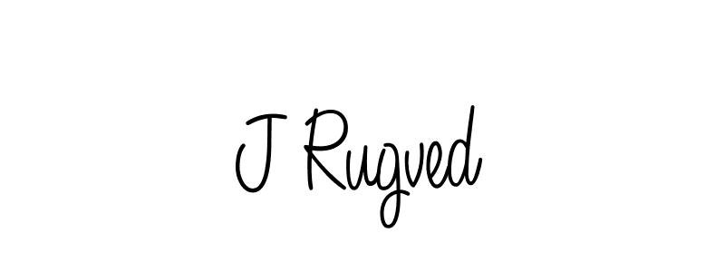 Use a signature maker to create a handwritten signature online. With this signature software, you can design (Angelique-Rose-font-FFP) your own signature for name J Rugved. J Rugved signature style 5 images and pictures png