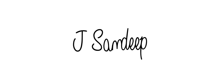 How to make J Sandeep name signature. Use Angelique-Rose-font-FFP style for creating short signs online. This is the latest handwritten sign. J Sandeep signature style 5 images and pictures png